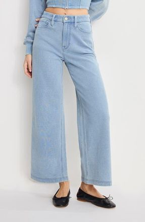 Good American Jeanius Good Skate High Waist Crop Wide Leg Jeans in Indigo1157 at Nordstrom, Size 16
