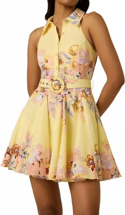 Hemant & Nandita Kysha Buckle Short Dress In Yellow