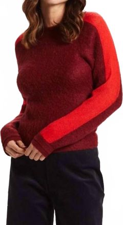 Marie Oliver Long Sleeve Sweater In Burgundy
