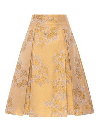 Maliparmi Indian Princess mini-rok met bloemenprint - Goud