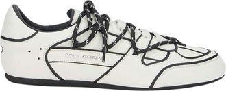 Dolce & Gabbana White Graphic Contrast Sneakers
