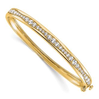 Diamond2Deal 14K Gold 1.8 Ct Lab Grown Diamond Bangle Bracelet