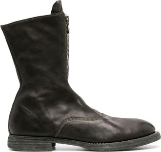 Guidi polished-leather zip-up boots - unisex - Calf Leather/Calf Leather/Calf Leather - 42 - Green