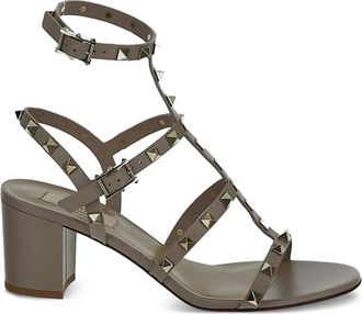 Valentino Garavani 60 mm Rockstud sandalen met hak - Bruin