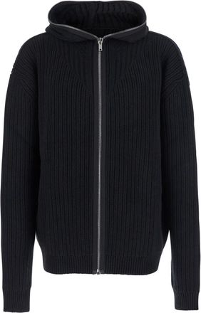 Rick Owens Black Wool Zipper Sweater