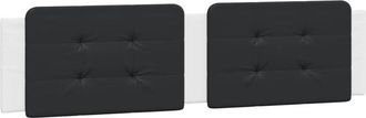 vidaXL Cabecero De Cama Acolchado Cuero Sint&eacute;tico Negro Blanco 200 Cm Vidaxl