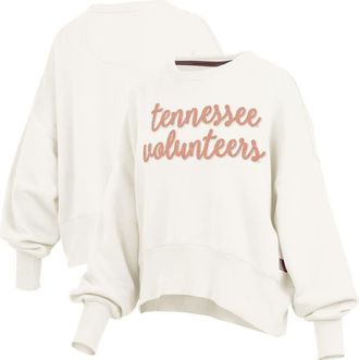 Pressbox Womens Pressbox Cream Tennessee Volunteers Chelsea Oversized Pullover Sweatshirt at Nordstrom, Size Xx-Large