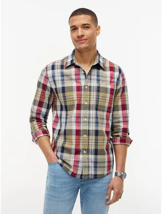 Tommy Hilfiger Mens Regular Fit Plaid Pocket Shirt - Plaid - XXL
