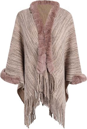 Generic Shawls and Wraps Cardigans for Women UK Knitted Oversized Thickened Shawl Sweater Fringe Cape Shawl Elegant Ponchos Draped Coats Furry Collar Cape Sha