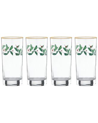 Lenox Holiday 4Pc Highball Glass Set