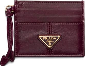 Prada Portacarte con applicazione logo - Rosso