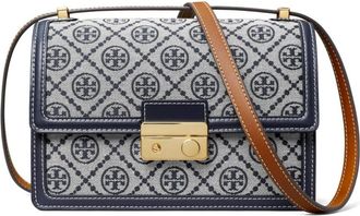 Tory Burch Navy Blue T-Monogram Shoulder Bag