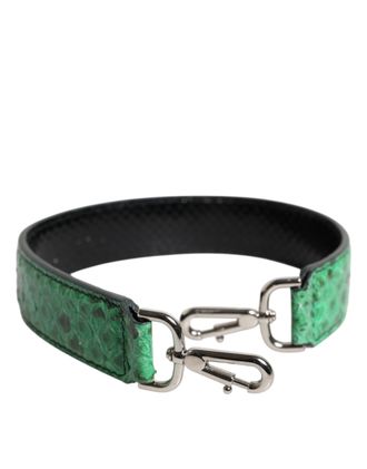Dolce & Gabbana Zwarte Groene Exotische Leren Schoudertas Met Schouderband