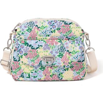 Baggallini Coastal Flip Lock Crossbody Bag in Meadow Print at Nordstrom