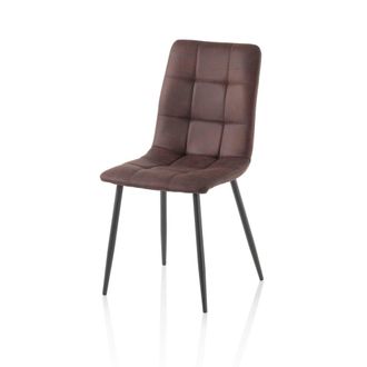 Aquadesign Set de 4 sillas s&iacute;mil piel marr&oacute;n oscuro