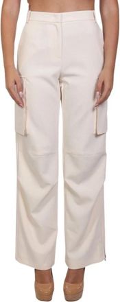 Patrizia Pepe Broeken > Wijde Broeken - Dames - Wijde Broeken - Beige - L - Broeken