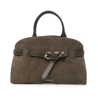 Coccinelle Handbag Suede Leather / Grained Leather - female - Coccinelle - Shopping Bags - Brown - ONE SIZE - Bags