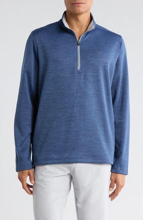 Callaway Fleece Quarter Zip Golf Base Layer in Peacoat Heather at Nordstrom Rack, Size Xx-Large