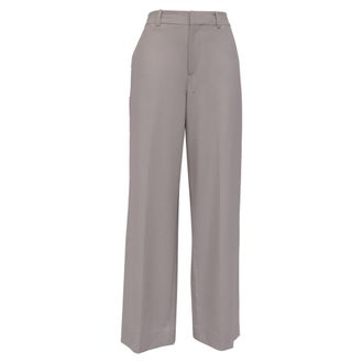 Victoria Beckham Straight Leg Trousers in Grey Polyester