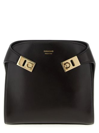 Ferragamo Brown Calfskin Crossbody Womens Bag