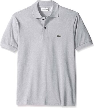 Lacoste Mens Short Sleeve Classic Original Fit Polo In Silver Chine