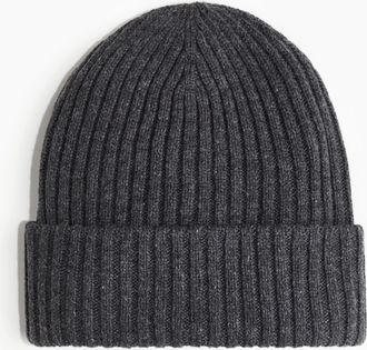H&M Beanie in Rippstrick - Grau