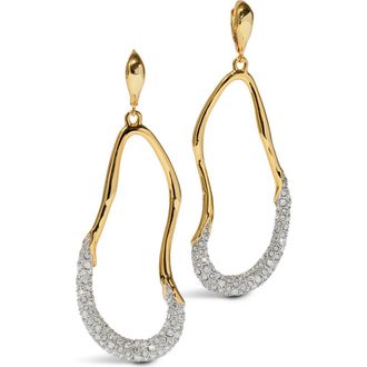 Alexis Bittar Solanales Crystal Pav&eacute; Hoop Drop Earrings in Crystals at Nordstrom