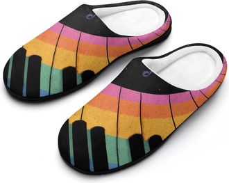 Generic Musical Notes Mens Slippers Comfortable And Non-slip Cotton Slipper Shoe for House