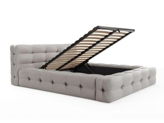 Pascal Morabito Cama con canap&eacute; abatible poli&eacute;ster gris claro 140 x 190 cm