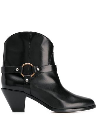 Francesco Russo strap-embellished ankle boots - women - Leather/Leather/Leather - 40 - Black