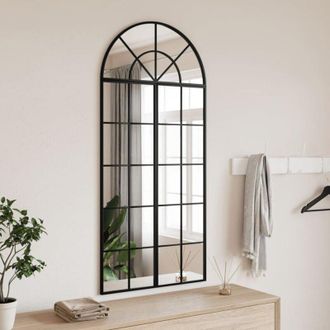 vidaXL vidaXL Specchio da Parete Nero 60x130 cm Arco in Ferro