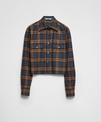 Prada Checked wool twill shirt