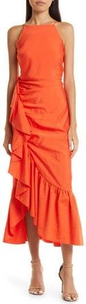 Cinq &agrave; Sept Neena Midi Dress in Cherry Tomato at Nordstrom Rack, Size 10