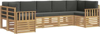 vidaXL Conjunto De Sof&aacute;s De Exterior 6 Uds. Blanco Y Antracita Vidaxl