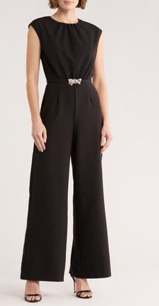 Ted Baker Anya Belted Jumpsuit in Rich Black at Nordstrom Rack, Size 14