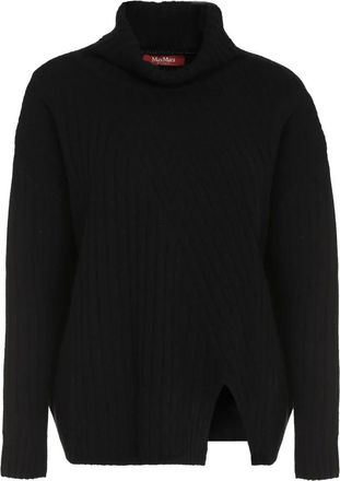 Max Mara Ribbed knit wool cashmere Jumper - female - Max Mara Studio - Turtlenecks - Black - S - Knitwear