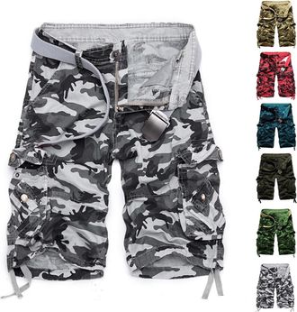 Generic Mens Hiking Shorts Quick Dry Mens Camo Shorts Cargo Combat Army Half Pant Work Wear Camouflage Durable Climbing Short Outdoor Walking Short With Multi