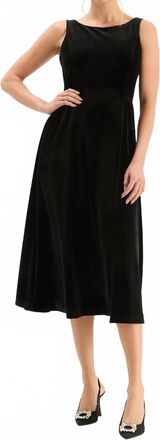 Tyler B&ouml;e Audrey Velvet Midi Dress In Black