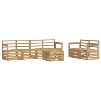 vidaXL Conjunto De Sof&aacute;s De Exterior 7 Pcs Blanco Vidaxl