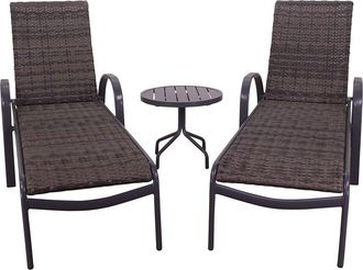 Courtyard Casual Santa Fe Wicker 3Pc Chaise Lounge Set