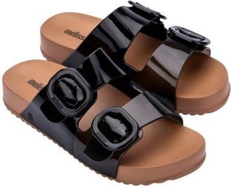 Melissa Cozy Buckle Slide Sandal in Brown/black at Nordstrom, Size 10