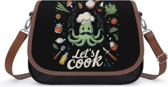 Generic Octopus Cook Small Womens Crossbody Bags Shoulder Handbag with Adjustable Strap for Travel