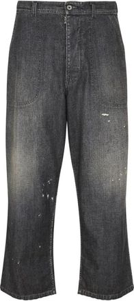 Maison Margiela Zwarte katoenen broek voor stijlvolle uitjes - Heren - Loose Fit Jeans - Grijs - W31 - Katoen - Jeans