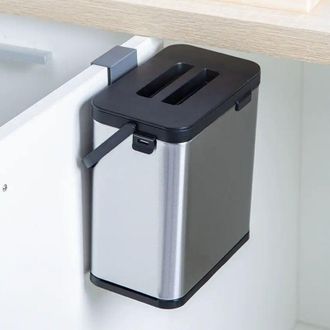 OEM Poubelle De Cuisine - Murale Suspendue - Acier Inoxydable Anti-empreintes - 3 L - 20,5 X 13 X 21 Cm