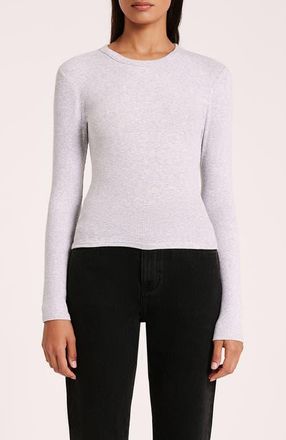 Nude Lucy Rib Ls Tee in Grey Marle at Nordstrom, Size X-Small