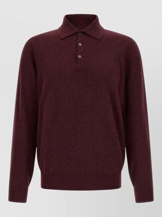 Brunello Cucinelli cashmere long-sleeve polo sweater