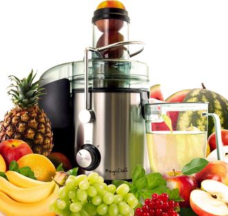 MegaChef Wide Mouth Juice Extractor, Juice Machine with Dual Speed Centrifugal Juicer, Stainless Steel Juicers Easy to Clean