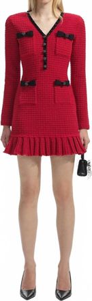 Self Portrait Knit Mini Dress In Red