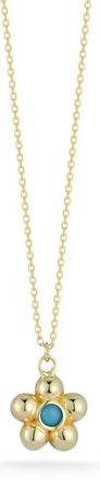 Ember Fine Jewelry 14K Gold & Turquoise Flower Necklace