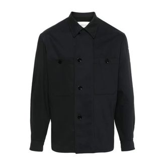 Christophe Lemaire Casual Shirts, male, Black, Size: M Military Wool Jacket